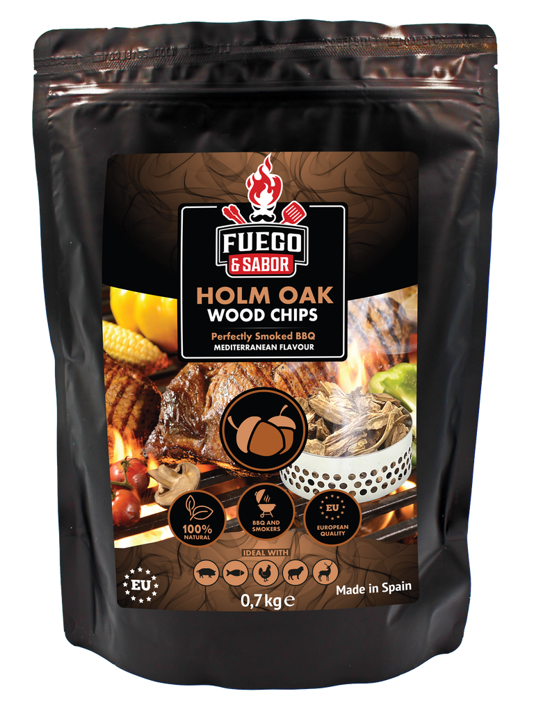 Fuego Holm Oak Wood Smoking Chips n°3, 700Gr