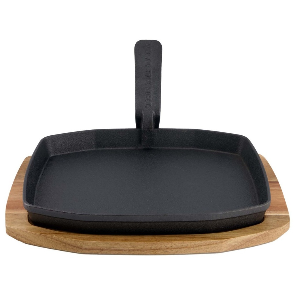 The Bastard Sizzling Plate & Holder Cast Iron 21x28 cm