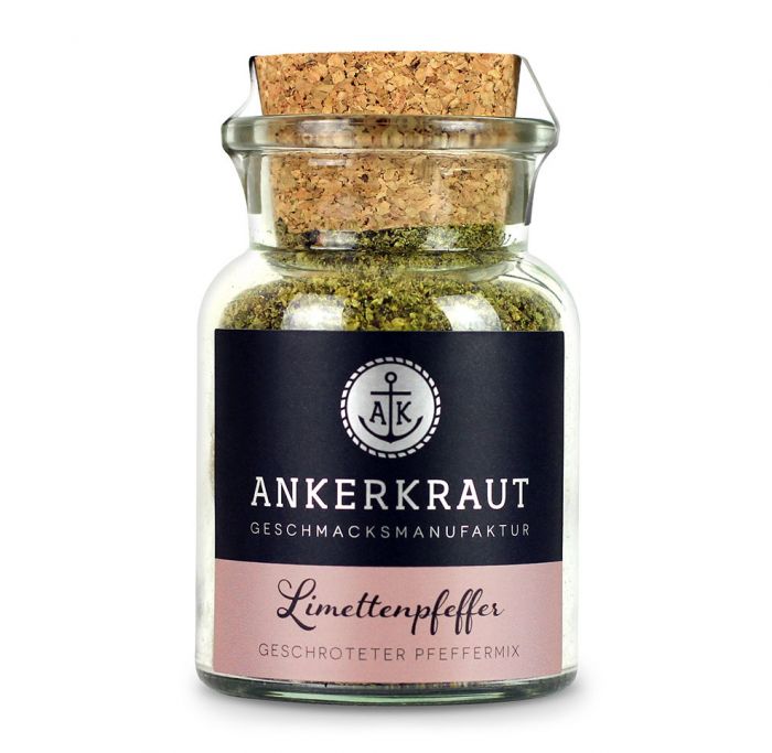 Limetten Pfeffer, 75g im Korkenglas