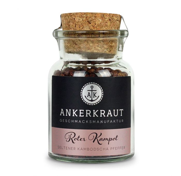 Roter Kampot Pfeffer, 70g im Korkenglas