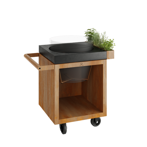 [Ofyr- O-K-T-65-PRO-CC-TB] OFYR Kamado Table Corten 65 PRO Béton BGE