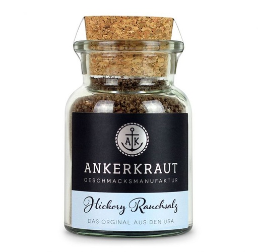 [Ankerkraut-4260347894366] Hickory Rauchsalz, 90g im Korkenglas