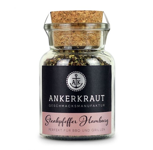 [Ankerkraut-4260347890610] Steakpfeffer Hamburg, 80g im Korkenglas